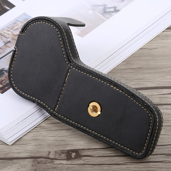 1/4 inch Thread PU Leather Camera Half Case Base for Canon EOS 6D /  6D Mark II (Black)