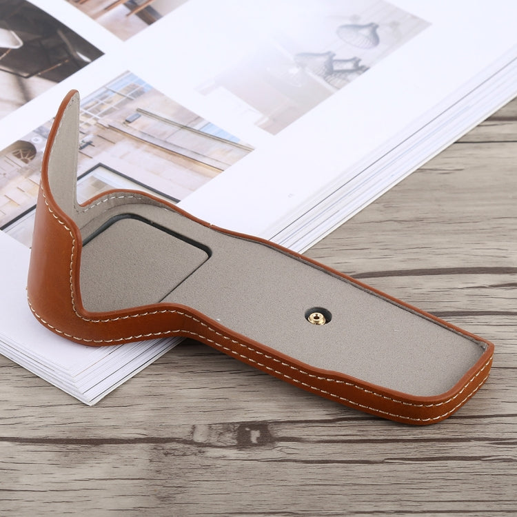 1/4 inch Thread PU Leather Camera Half Case Base for Canon EOS 6D /  6D Mark II (Brown)