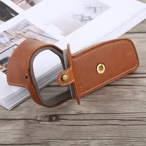 1/4 inch Thread PU Leather Camera Half Case Base for Canon EOS 6D /  6D Mark II (Brown)