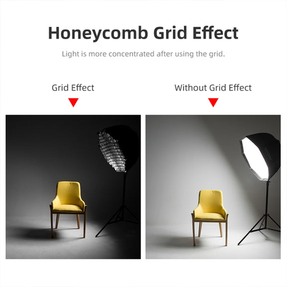 TRIOPO S120 Diameter 120cm Honeycomb Grid Octagon Softbox Reflector Diffuser for Studio Speedlite Flash Softbox