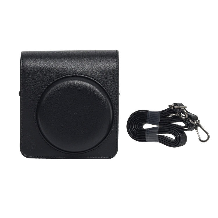 For Fujifilm Instax mini 99 Full Body Camera PU Leather Case Bag with Strap (Black)