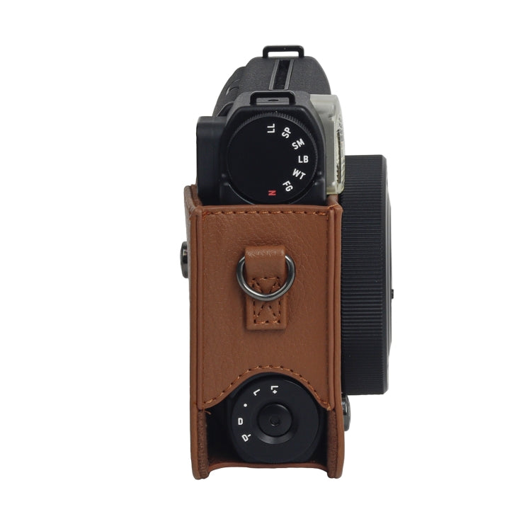 For Fujifilm Instax mini 99 Full Body Camera PU Leather Case Bag with Strap (Brown)