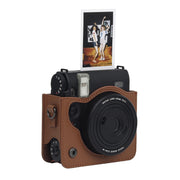 For Fujifilm Instax mini 99 Full Body Camera PU Leather Case Bag with Strap (Brown)