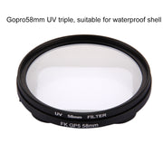 58mm 3 in 1 Round Circle UV Lens Filter with Cap for GoPro HERO7 Black/6 /5