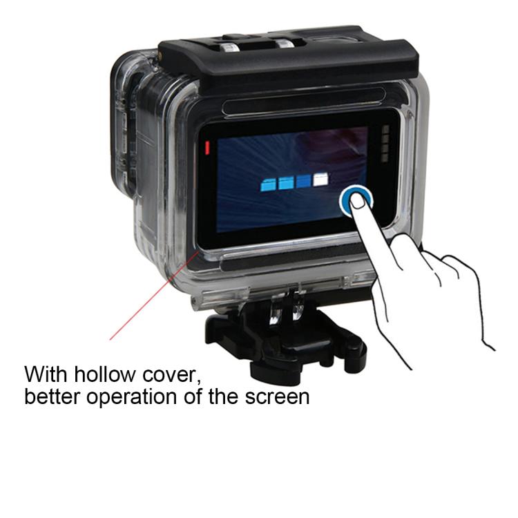 For GoPro HERO6 /5 Water-resistant Housing Protective Case + Hollow Back Cover with Buckle Basic Mount & Screw