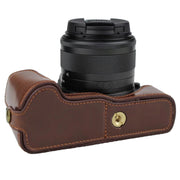 1/4 inch Thread PU Leather Camera Half Case Base for Canon EOS M50 / M50 Mark II (Black)