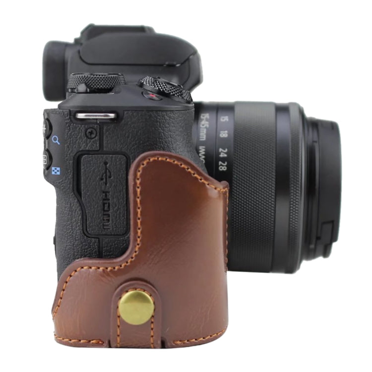 1/4 inch Thread PU Leather Camera Half Case Base for Canon EOS M50 / M50 Mark II (Black)