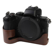 1/4 inch Thread PU Leather Camera Half Case Base for Nikon Z50(Black)