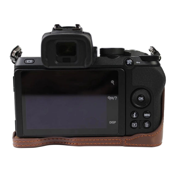 1/4 inch Thread PU Leather Camera Half Case Base for Nikon Z50(Black)