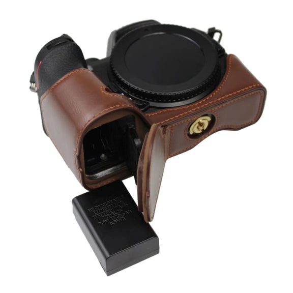 1/4 inch Thread PU Leather Camera Half Case Base for Nikon Z50(Black)