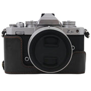 1/4 inch Thread PU Leather Camera Half Case Base for Nikon Z fc (Black)