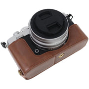1/4 inch Thread PU Leather Camera Half Case Base for Nikon Z fc (Coffee)