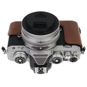 1/4 inch Thread PU Leather Camera Half Case Base for Nikon Z fc (Coffee)