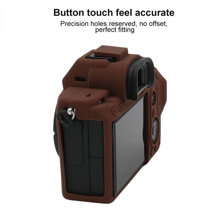 For Sony A7 III / ILCE-7M3 / A7R III Soft Silicone Protective Case(Coffee)
