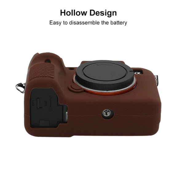 For Sony A7 III / ILCE-7M3 / A7R III Soft Silicone Protective Case(Coffee)