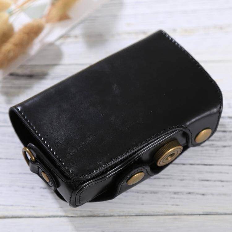 Full Body Camera PU Leather Case Bag with Strap for Canon PowerShot SX730 HS / SX720 HS (Black)