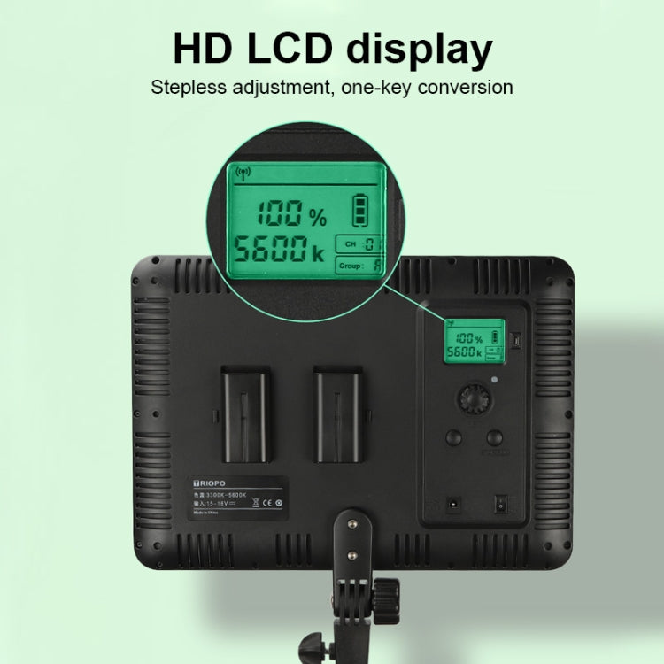 TRIOPO TTV-600 36+36W 5500-3200K 600 LEDs Flat Fill Light with Remote Control & Display