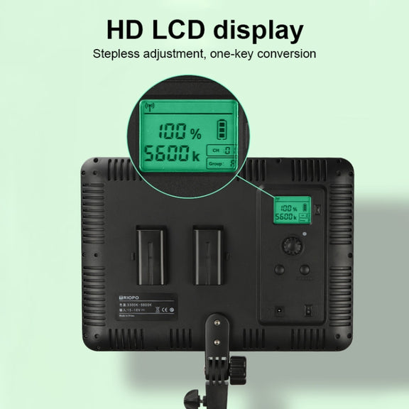 TRIOPO TTV-600 36+36W 5500-3200K 600 LEDs Flat Fill Light with Remote Control & Display