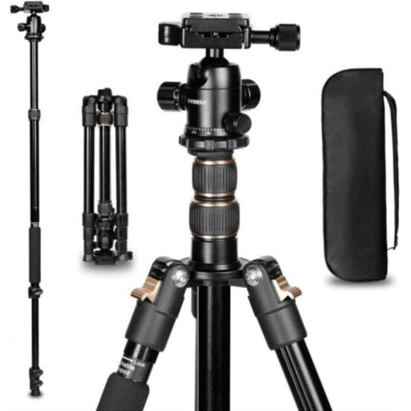 TRIOPO K2508S+B1S Adjustable Portable  Aluminum Alloy Tripod with Ball Head for SLR Camera(Gold)