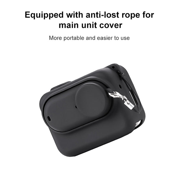 For Insta360 GO 3 Camera Body Charging Case Silicone Case with Lens Cap & Strap (Orange)