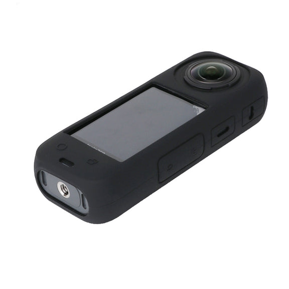 For Insta360 X4 Silicone Protective Case with Lens Cover (Black)