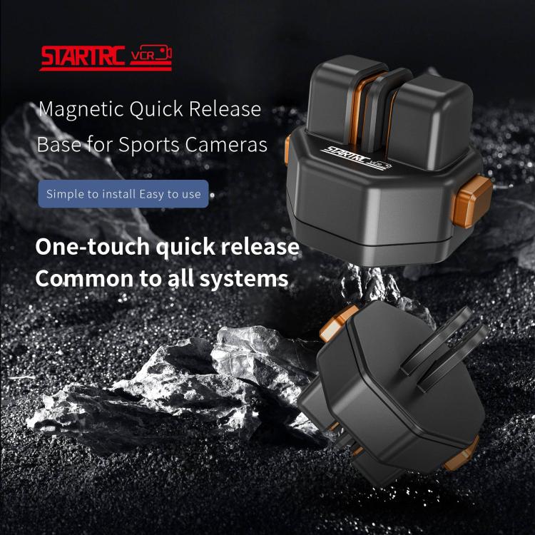 STARTRC VCR Snap-Mag Quick Release Base Mount Adapter For GoPro (Black)