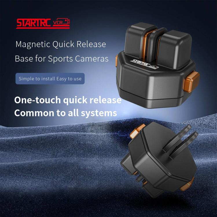 STARTRC VCR Snap-Mag Quick Release Base Mount Adapter For GoPro (Black)