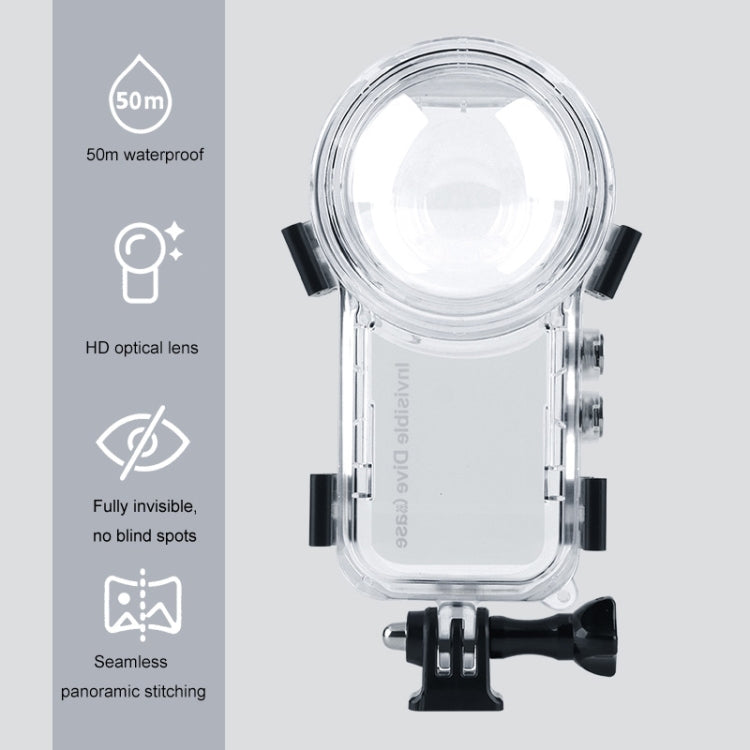 For Insta360 X3 Camera 50m Water-resistant Sealed Diving Case (Transparent)