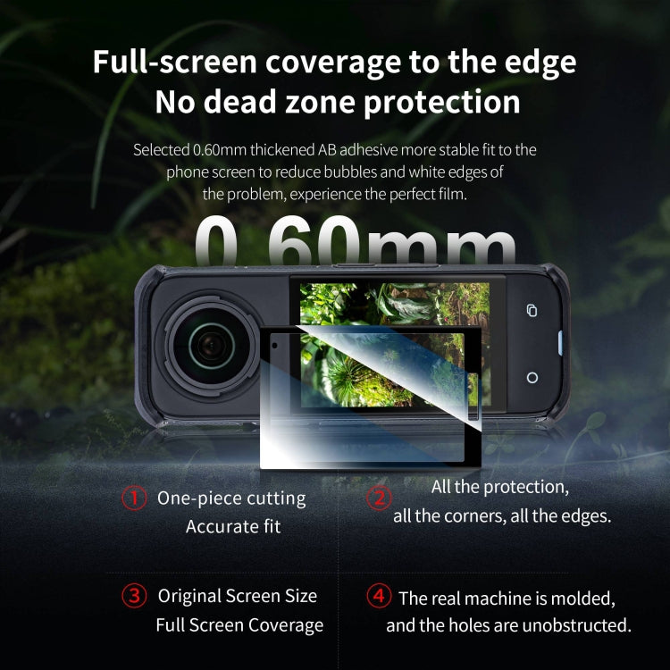 For Insta360 X5 / X4 STARTRC 2pcs HD Tempered Glass Film (Black)