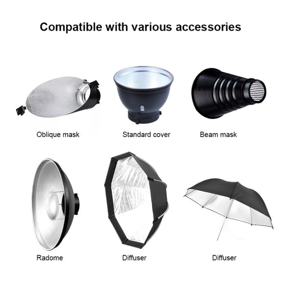 TRIOPO Oubao TTR300W Studio Flash with E27 150W Light Bulb