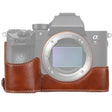 1/4 inch Thread PU Leather Camera Half Case Base for Sony ILCE-A9 / A9 / A7RIII(Brown) - free shipping - PMC TechLife - Order now!