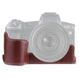 1/4 inch Thread PU Leather Camera Half Case Base for Canon EOS R (Coffee) - free shipping - PMC TechLife - Order now!