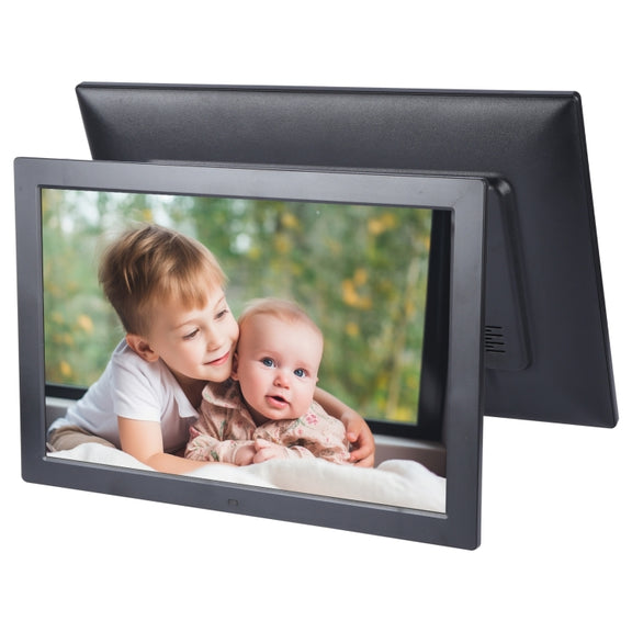15.4 inch LED Digital Photo Frame with Remote Control, MP3 / MP4 / Movie Player, Support USB / SD Card Input, Built in Stereo Speaker (Black)