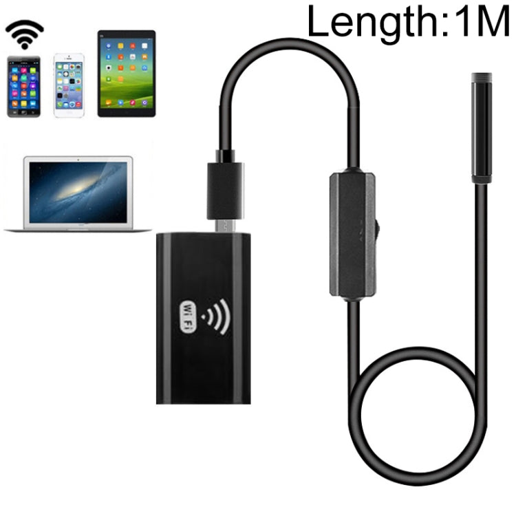F99 HD Mobile Phone Endoscope, 8mm Water-resistant Pipe Endoscope, Wifi Version, Hardwire, Length: 1m (Black)