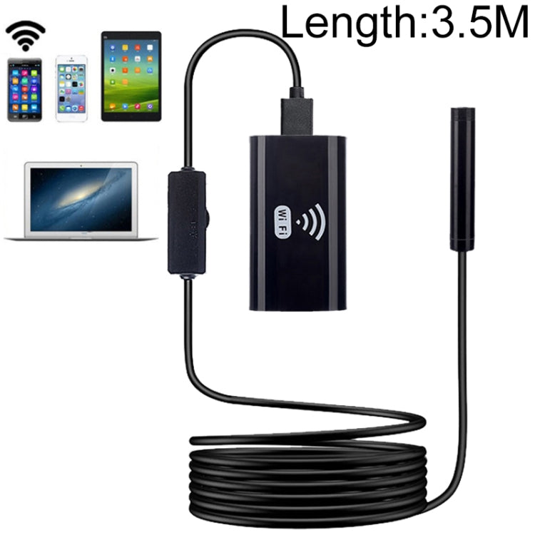 F99 HD Mobile Phone Endoscope, 8mm Water-resistant Pipe Endoscope, Wifi Version, Hardwire, Length: 3.5m (Black)