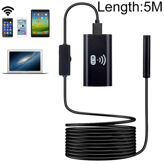 F99 HD Mobile Phone Endoscope, 8mm Water-resistant Pipe Endoscope, Wifi Version, Hardwire, Length: 5m (Black)