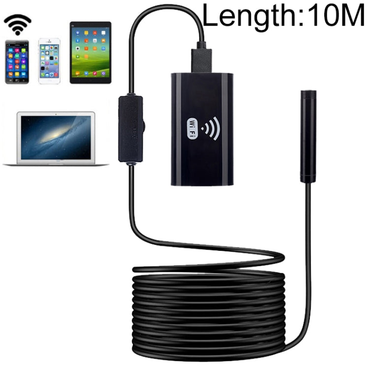 F99 HD Mobile Phone Endoscope, 8mm Water-resistant Pipe Endoscope, Wifi Version, Hardwire, Length: 10m (Black)
