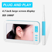 C01 4.3 Inch Screen Display HD1080P Visual Earspoon Endoscope with 6 LEDs, Diameter:3.9mm