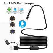 Y101 8mm Spiral Head 3 In 1 Water-resistant Digital Endoscope Inspection Camera, Length: 5m Flexible Cable(Black)