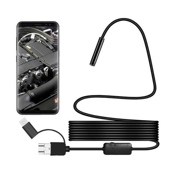 Y101 8mm Spiral Head 3 In 1 Water-resistant Digital Endoscope Inspection Camera, Length: 3.5m Hard Cable(Black)