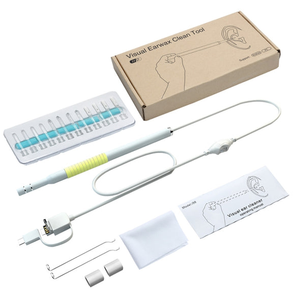 I98 1.3 Million HD Visual Earwax Clean Tool Endoscope Borescope with 6 LEDs, Lens Diameter: 5.5mm (Yellow)