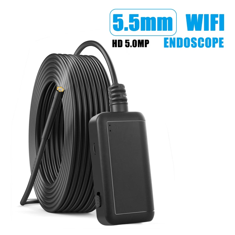 F220 5.5mm HD 5.0MP WIFI Endoscope Inspection Camera with 6 LEDs, Length: 2m