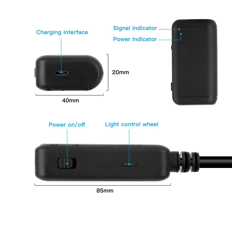 F220 5.5mm HD 5.0MP WIFI Endoscope Inspection Camera with 6 LEDs, Length: 2m