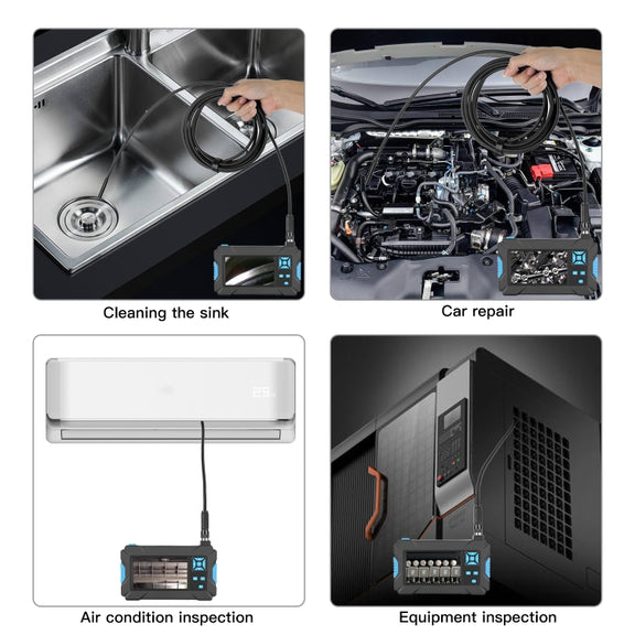 P30 5.5mm IP67 Water-resistant 4.3 inch HD Portable Endoscope Hard Cable Industrial Endoscope, Cable Length: 10m(Blue)