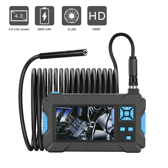 P30 5.5mm IP67 Water-resistant 4.3 inch HD Portable Endoscope Hard Cable Industrial Endoscope, Cable Length: 10m(Blue)