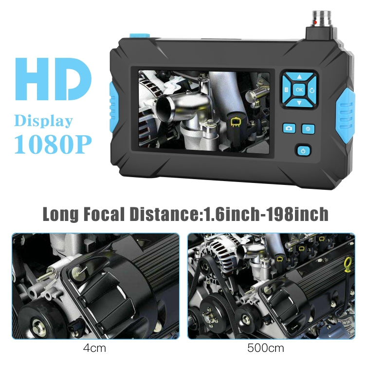 P30 5.5mm IP67 Water-resistant 4.3 inch HD Portable Endoscope Hard Cable Industrial Endoscope, Cable Length: 10m(Blue)