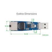 Waveshare USB 3.2 Gen1 to Gigabit Ethernet Converter Module, Driver-Free