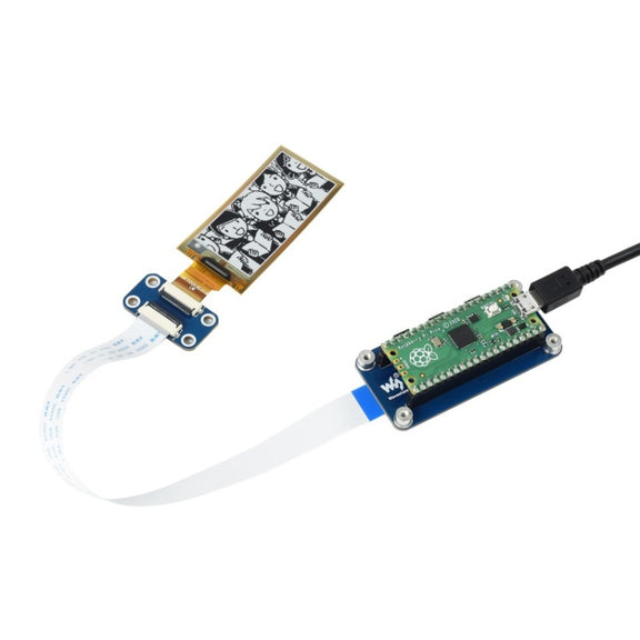 Waveshare 2.13 inch 212 x 104 Pixel Black / White Flexible E-Paper E-Ink Display Module for Raspberry Pi Pico, SPI Interface