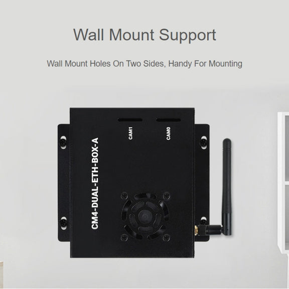 Waveshare Dual Gigabit Ethernet Mini-Computer with Metal Case & Cooling Fan for Raspberry Pi CM4(EU Plug)