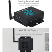 Waveshare Mini IO Board Full Ver Mini-Computer Base Box with Metal Case & Cooling Fan for Raspberry Pi CM4(EU Plug)